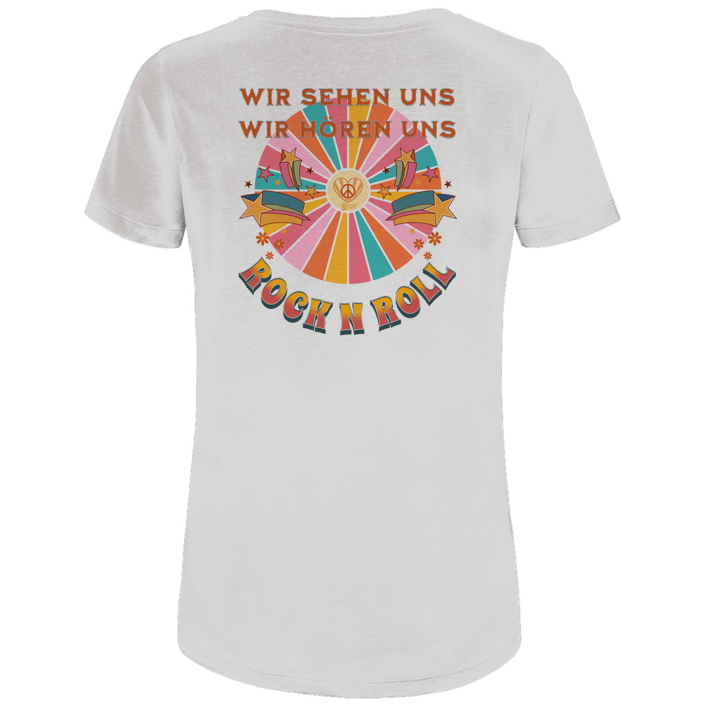 Damen Premium Bio T-Shirt Cat Peace Front