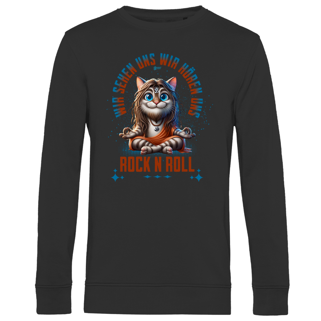 Herren Premium Bio Sweatshirt Cat Meditation