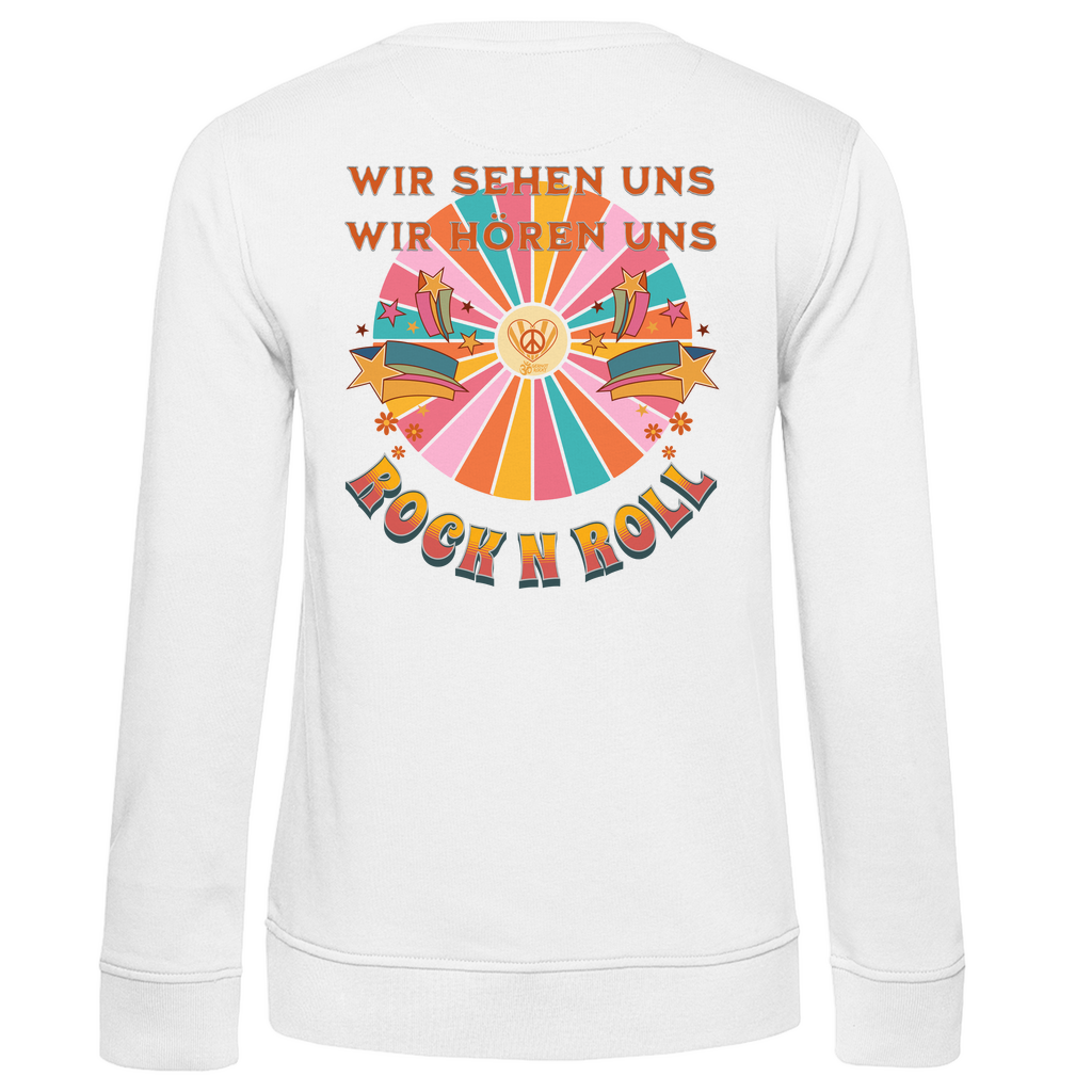 Damen Premium Bio Sweatshirt Cat Peace Front