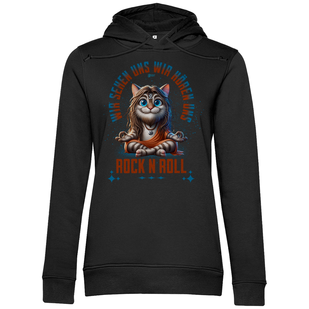 Damen Premium Bio Hoodie Cat Meditation
