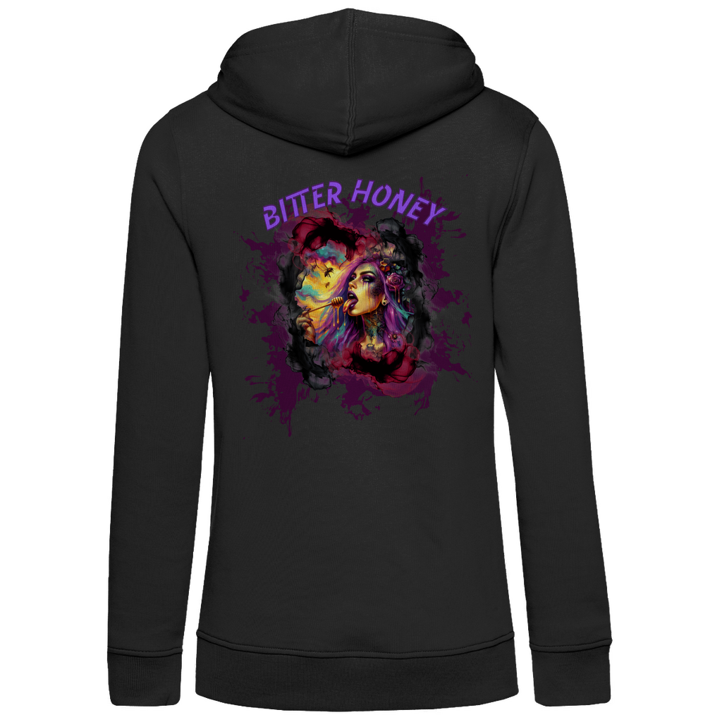 Damen Premium Bio Hoodie Zombee Front & Cover Back