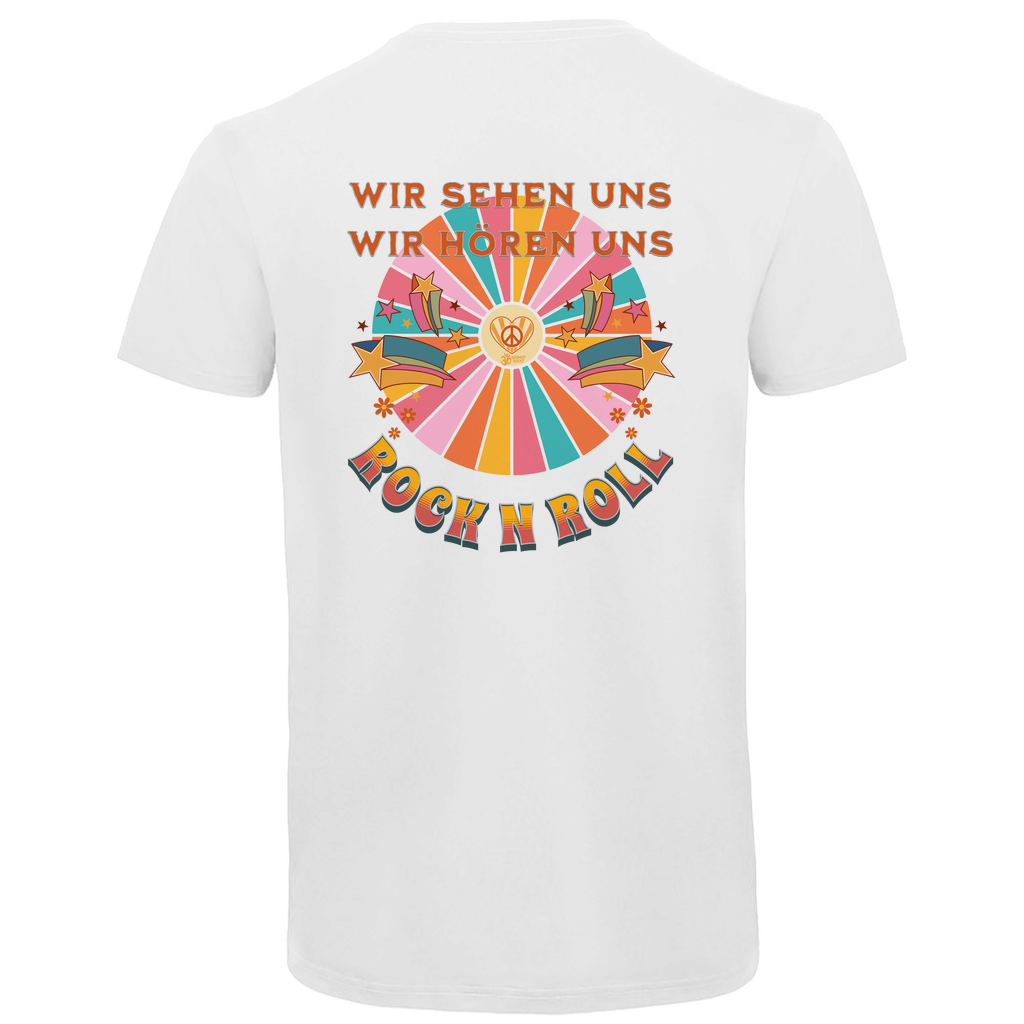 Herren Premium Bio V-Neck T-Shirt Cat Peace Front