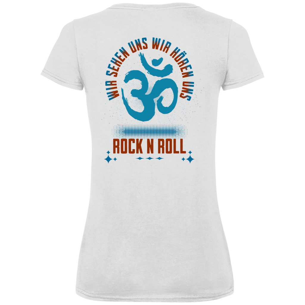 Damen Premium Bio V-Neck T-Shirt Cat Meditation