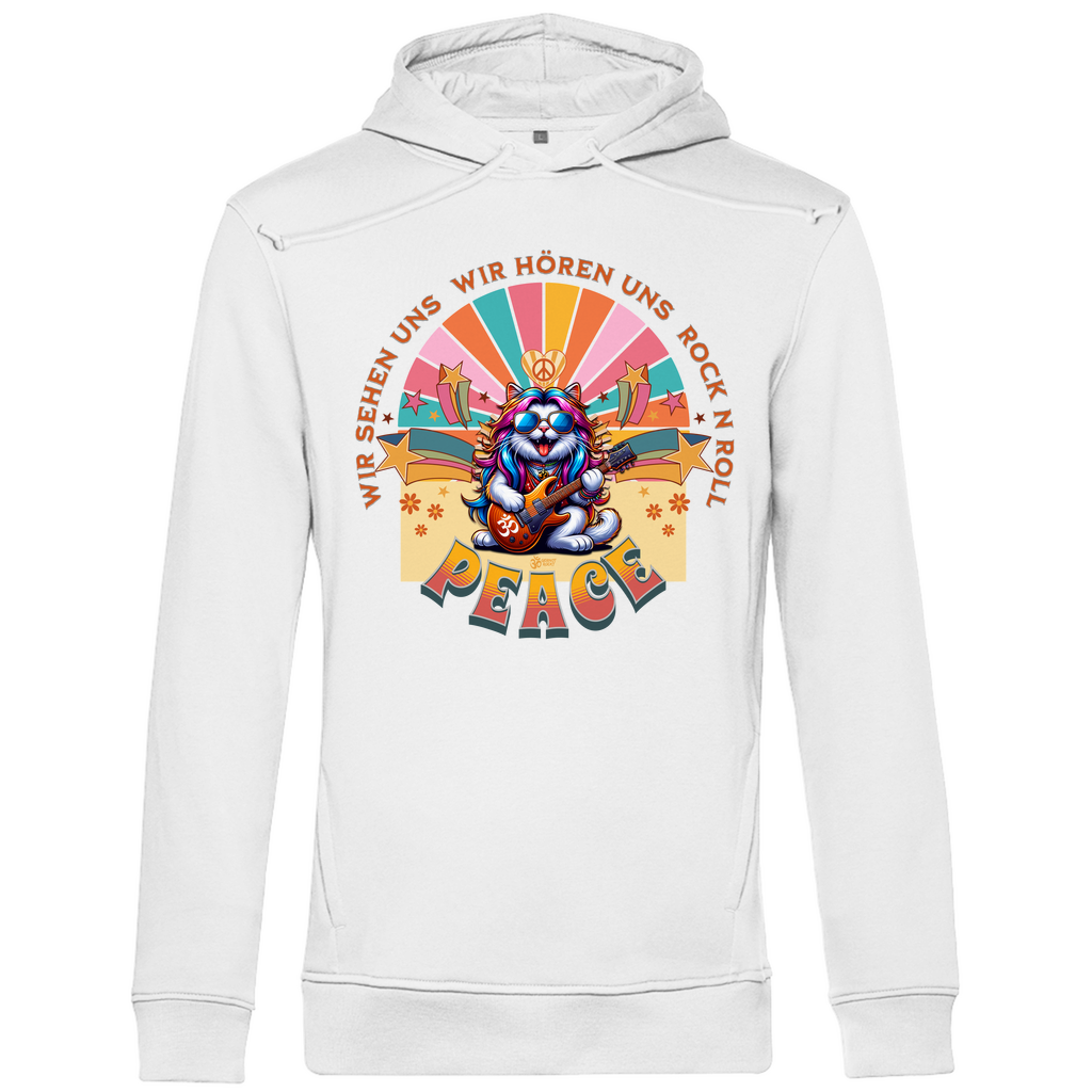 Herren Premium Bio Hoodie Cat Peace Front