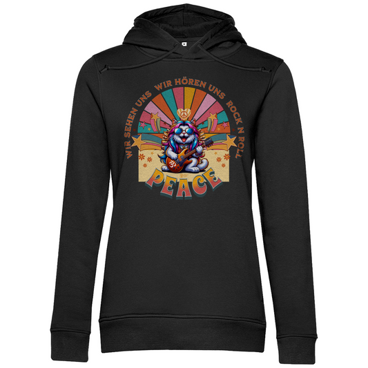 Damen Premium Bio Hoodie Cat Peace Front