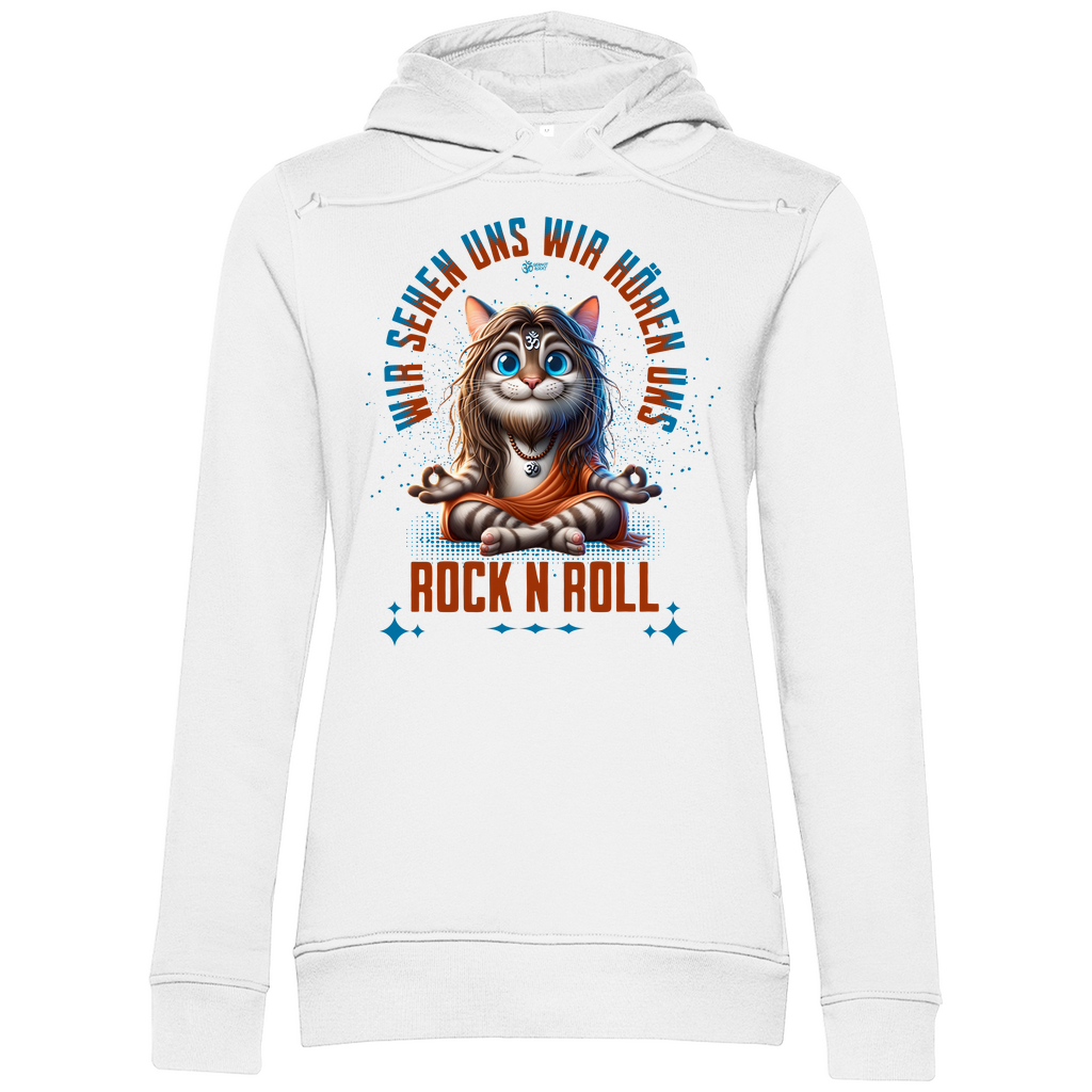 Damen Premium Bio Hoodie Cat Meditation