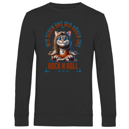 Herren Premium Bio Sweatshirt Cat Meditation