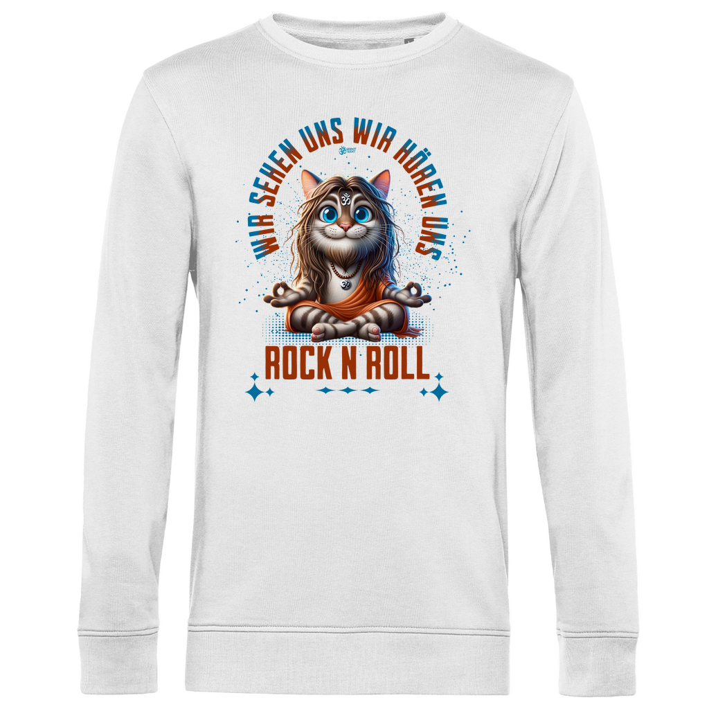 Herren Premium Bio Sweatshirt Cat Meditation