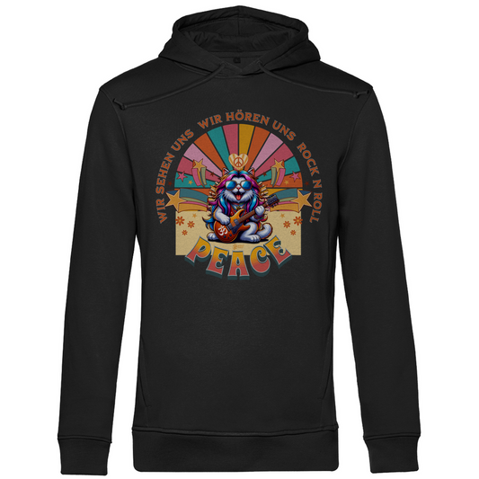 Herren Premium Bio Hoodie Cat Peace Front