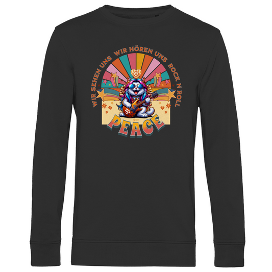 Herren Premium Bio Sweatshirt Cat Peace Front