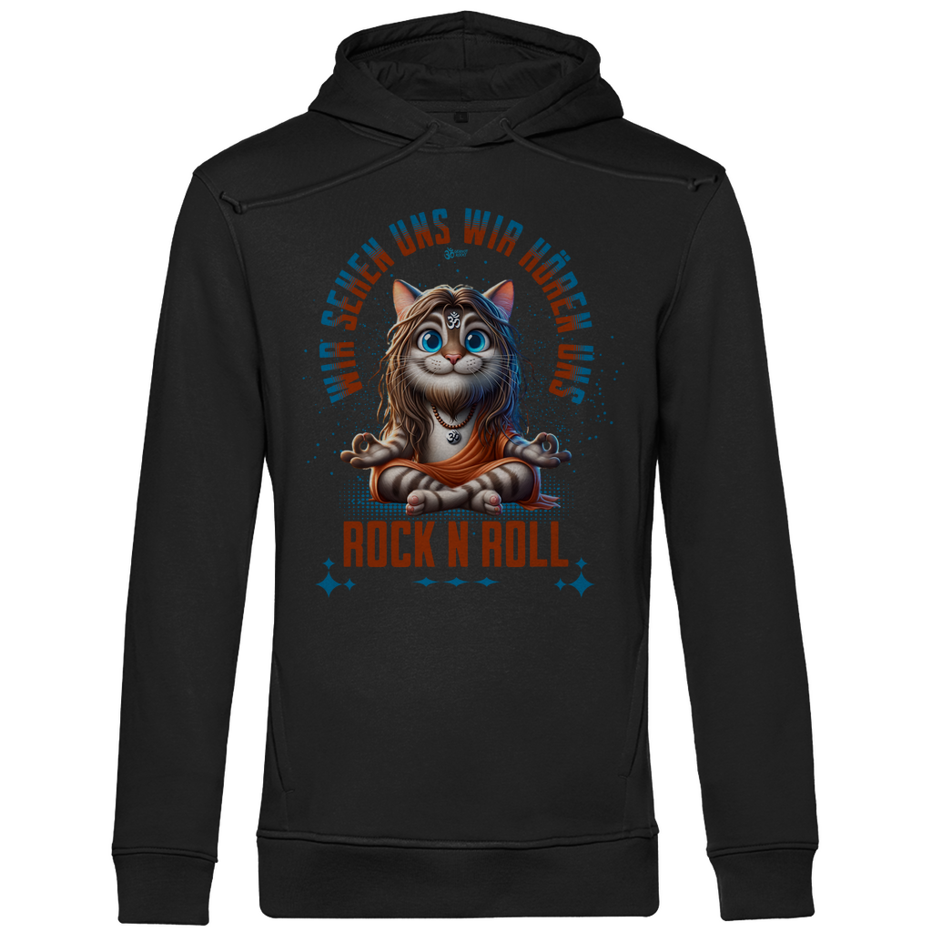 Herren Premium Bio Hoodie Cat Meditation