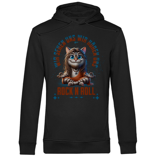 Herren Premium Bio Hoodie Cat Meditation