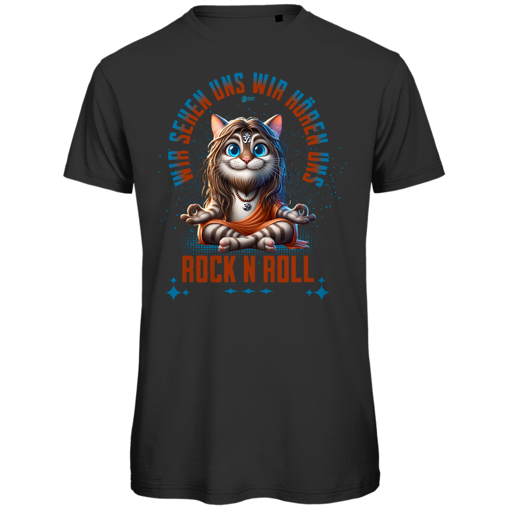 Herren Premium Bio T-Shirt Cat Meditation