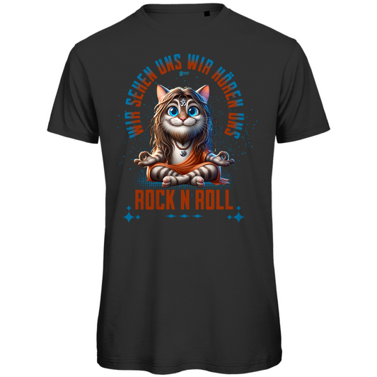 Herren Premium Bio T-Shirt Cat Meditation