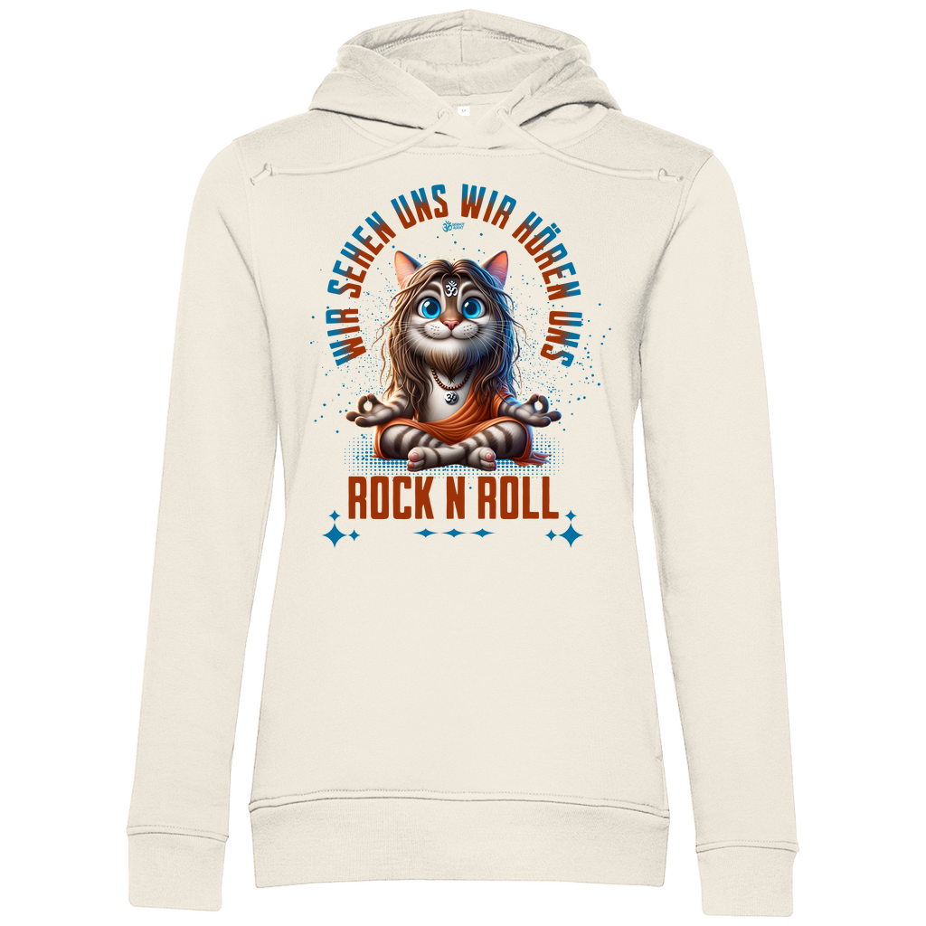 Damen Premium Bio Hoodie Cat Meditation