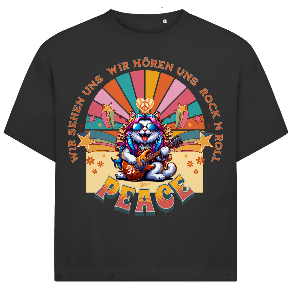 Jack and Jones Oversize T-Shirt Cat Peace Front