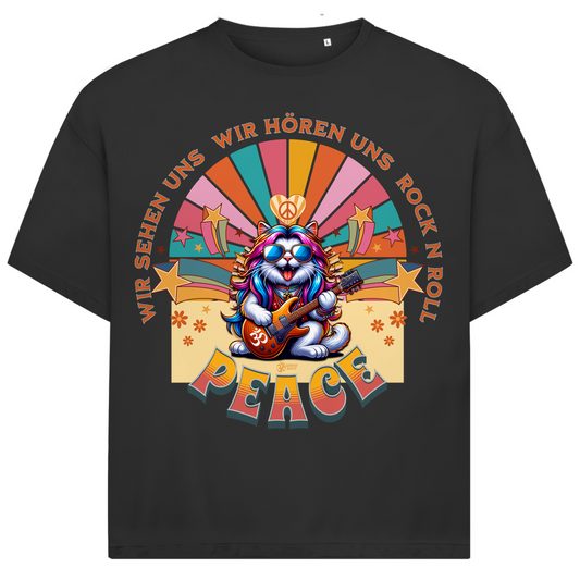 Jack and Jones Oversize T-Shirt Cat Peace Front