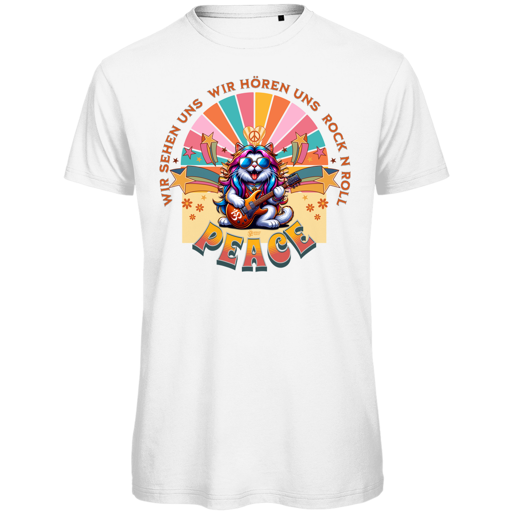 Herren Premium Bio T-Shirt Cat Peace Front