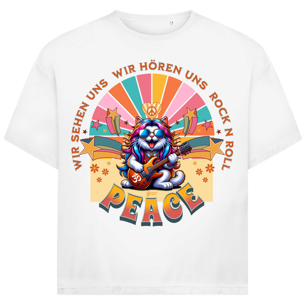 Jack and Jones Oversize T-Shirt Cat Peace Front