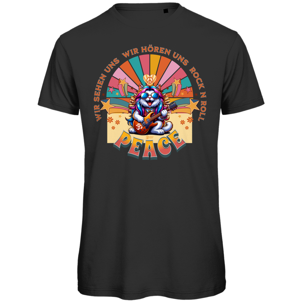 Herren Premium Bio T-Shirt Cat Peace Front