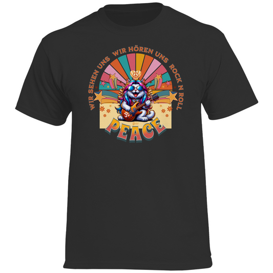 Herren Heavy Cotton T-Shirt Cat Peace Front