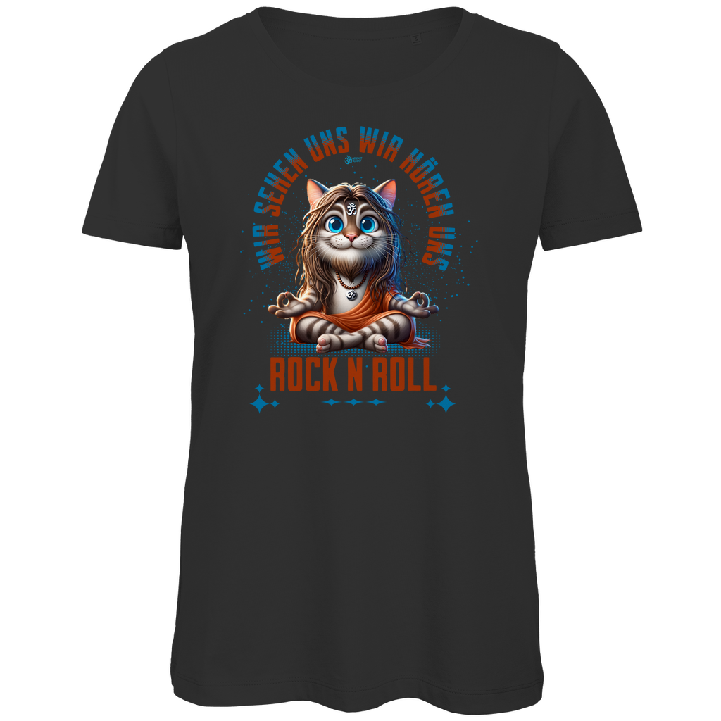 Damen Premium Bio T-Shirt Cat Meditation
