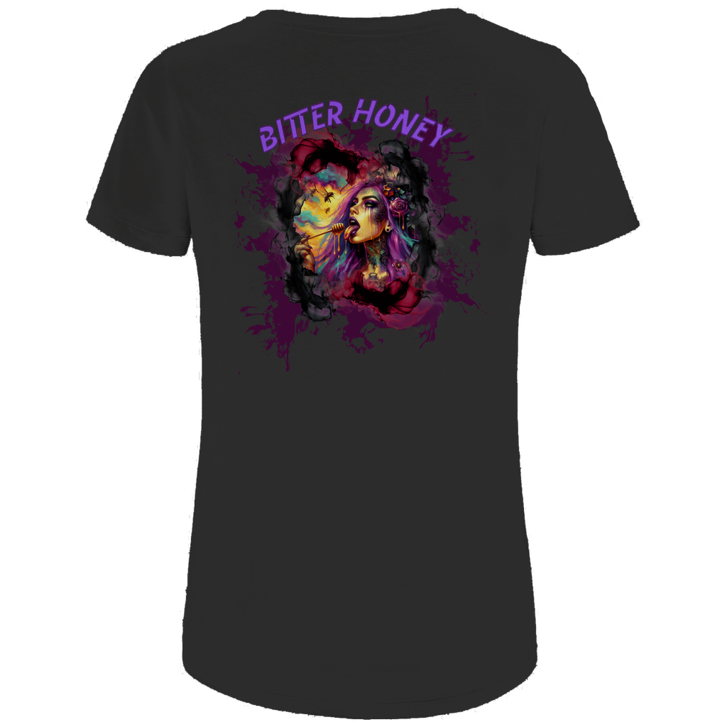 Damen Premium Bio T-Shirt Zombee Front & Cover Back