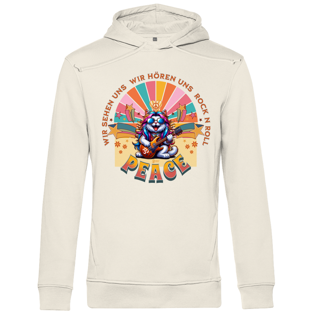 Herren Premium Bio Hoodie Cat Peace Front