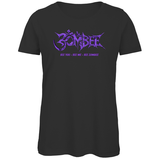Damen Premium Bio T-Shirt Zombee Front & Cover Back