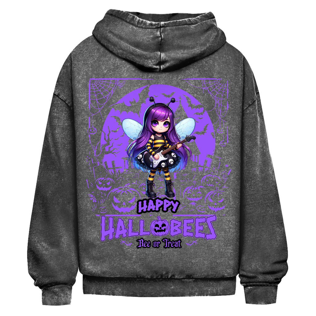 Oversize Washed Hoodie Hallobee Guitar