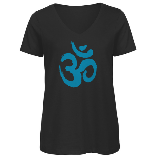 Damen Premium Bio V-Neck T-Shirt Om