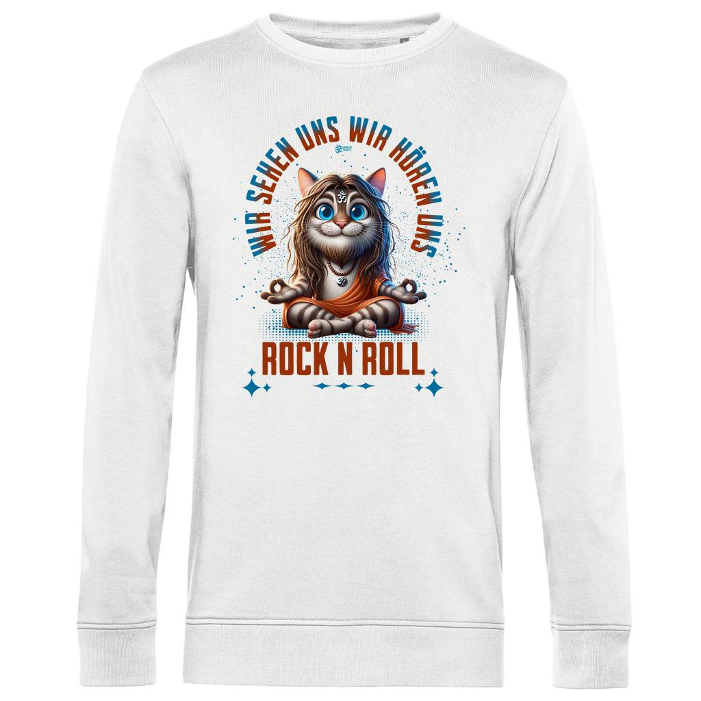 Herren Premium Bio Sweatshirt Cat Meditation