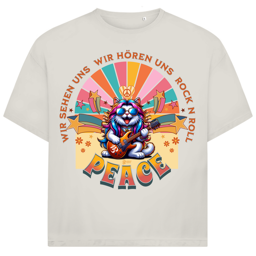 Jack and Jones Oversize T-Shirt Cat Peace Front