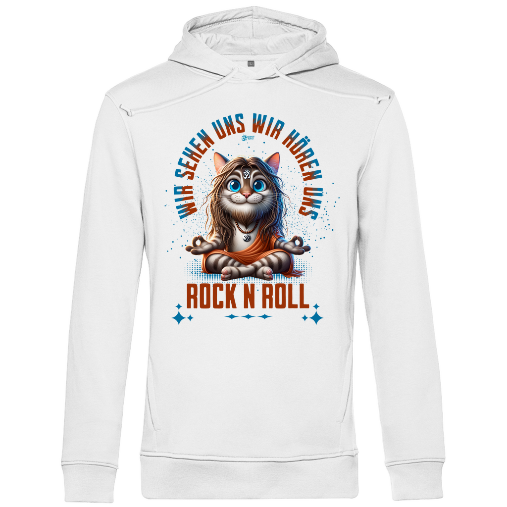 Herren Premium Bio Hoodie Cat Meditation
